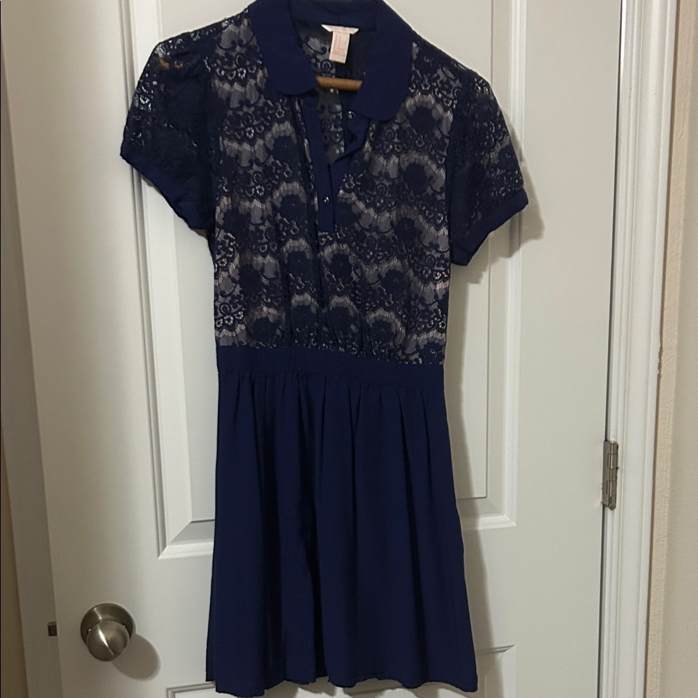 Forever 21 Navy Lace Polo Skater Mini Dress